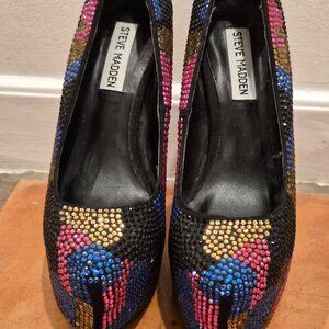Steve Madden Dyvinal Multicolor Rhinestone Platform Pumps